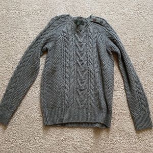 Gray Roots Cable-knit Sweater